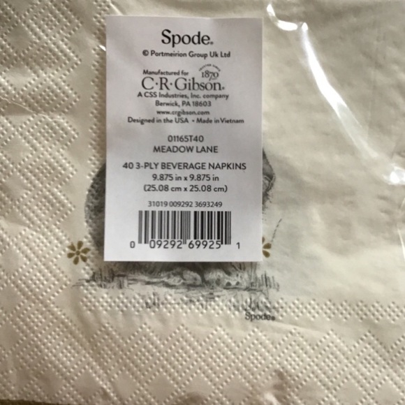 SPODE MEADOW LANE BUNNY NAPKINS NWT - Picture 4 of 7